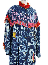 Zandra Rhodes Hand Painted Denim Snap Front Dress Dress arcadeshops.com