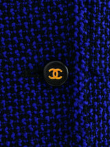 Chanel Blue Tweed Jacket Jacket arcadeshops.com