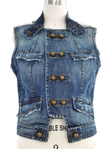 Dsquared2 Embellished Denim Vest Jacket arcadeshops.com