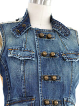 Dsquared2 Embellished Denim Vest Jacket arcadeshops.com