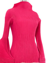 Issey Miyake Raspberry Bell Sleeve Pleated Top Top arcadeshops.com
