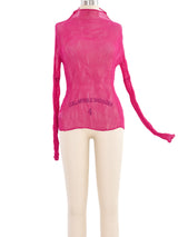 Issey Miyake Raspberry Sheer Long Sleeve Top Top arcadeshops.com