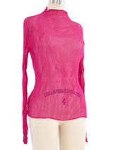 Issey Miyake Raspberry Sheer Long Sleeve Top Top arcadeshops.com