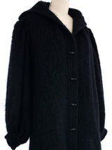 1970s Yves Saint Laurent Black Wool Cardigan Coat Jacket arcadeshops.com
