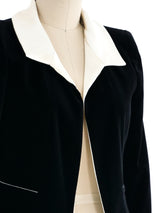 2003 Chanel Silk Lapel Velvet Blazer Jacket arcadeshops.com