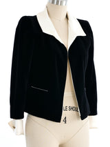 2003 Chanel Silk Lapel Velvet Blazer Jacket arcadeshops.com
