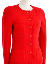 1995 Chanel Red Boucle Jacket Jacket arcadeshops.com