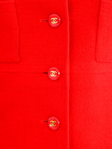1995 Chanel Red Boucle Jacket Jacket arcadeshops.com