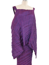 Issey Miyake Purple Iridescent Pleated Dress Dress arcadeshops.com