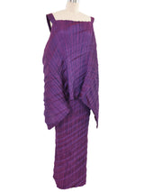 Issey Miyake Purple Iridescent Pleated Dress Dress arcadeshops.com