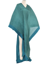 Issey Miyake Pleats Please Teal Madame T Caftan Dress arcadeshops.com