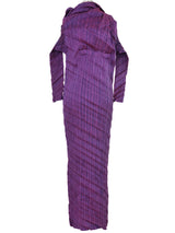 Issey Miyake Purple Iridescent Pleated Dress Dress arcadeshops.com