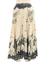 1950s Jazz Concert Print Skirt Bottom arcadeshops.com