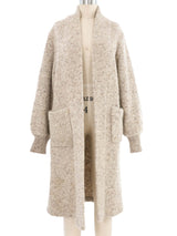 Oatmeal Wool Longline Cardigan Top arcadeshops.com
