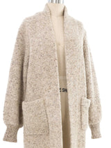 Oatmeal Wool Longline Cardigan Top arcadeshops.com