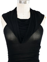 Plein Sud Black Ruched Maxi Dress