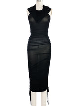 Plein Sud Black Ruched Maxi Dress