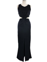2001 Chanel Black Open Midriff Gown