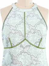 2003 Prada Mint Brocade Sleeveless Top