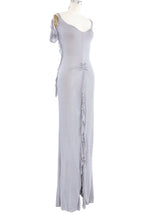 2005 Giorgio Armani Lilac Ruffle Backless Gown Dress arcadeshops.com