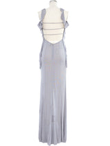 2005 Giorgio Armani Lilac Ruffle Backless Gown Dress arcadeshops.com