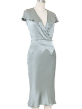 1999 Chloe Bias Cut Silk Ruffle Dress