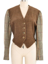 Hermes Cord Paneled Cropped Jacket