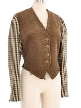 Hermes Cord Paneled Cropped Jacket