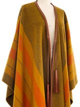 Hermes Wool and Cashmere Tasseled Blanket Poncho Outerwear arcadeshops.com