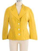 Dolce & Gabbana Yellow Silk Skirt Suit