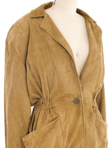 1990s Olive Suede Jacket Jacket arcadeshops.com