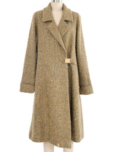 2000 Chanel Metallic Tweed Buckled Coat