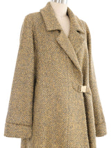 2000 Chanel Metallic Tweed Buckled Coat