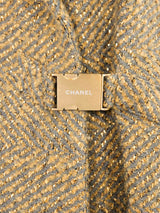 2000 Chanel Metallic Tweed Buckled Coat