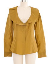 2008 Alexander McQueen Mustard Pleat Collar Top