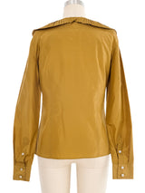 2008 Alexander McQueen Mustard Pleat Collar Top