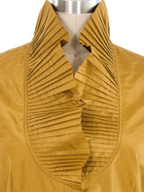 2008 Alexander McQueen Mustard Pleat Collar Top
