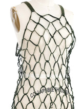 1970s Suede Fishnet Top