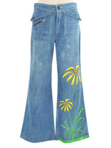 1970s Daisy Painted Denim Ensemble