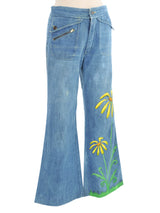 1970s Daisy Painted Denim Ensemble