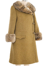1960s Fur Trimmed Tweed Wool Coat Jacket arcadeshops.com