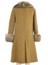1960s Fur Trimmed Tweed Wool Coat Jacket arcadeshops.com