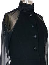 Balenciaga Sheer Sleeve Coat Dress