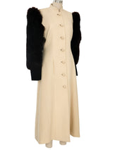 Travilla Fur Sleeve Ivory Coat Outerwear arcadeshops.com
