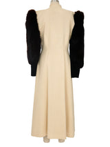 Travilla Fur Sleeve Ivory Coat Outerwear arcadeshops.com