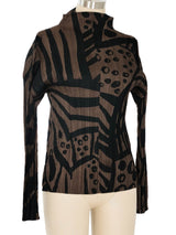 Issey Miyake Pleats Please Mudcloth Printed Plisse Top Top arcadeshops.com