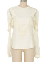 Veronique Branquinho Ivory SIlk Blouse Top arcadeshops.com