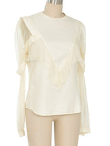 Veronique Branquinho Ivory SIlk Blouse Top arcadeshops.com