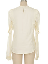 Veronique Branquinho Ivory SIlk Blouse Top arcadeshops.com