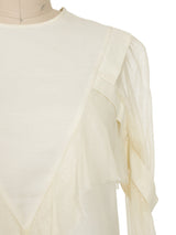 Veronique Branquinho Ivory SIlk Blouse Top arcadeshops.com
